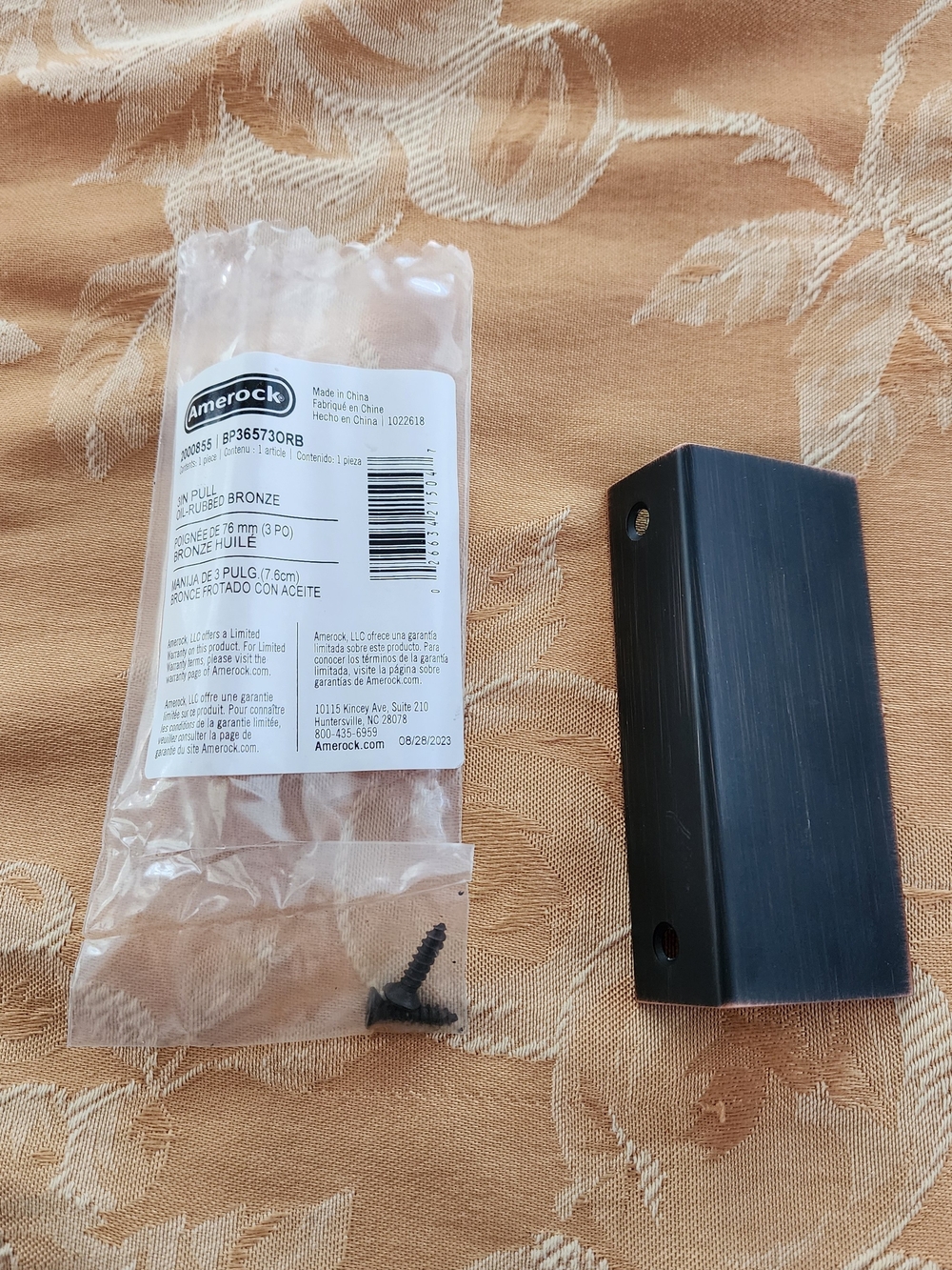 Amerock Oil-Rubbed Bronze Drawer/Slide Handle - Dark Brown. Package Of 8.